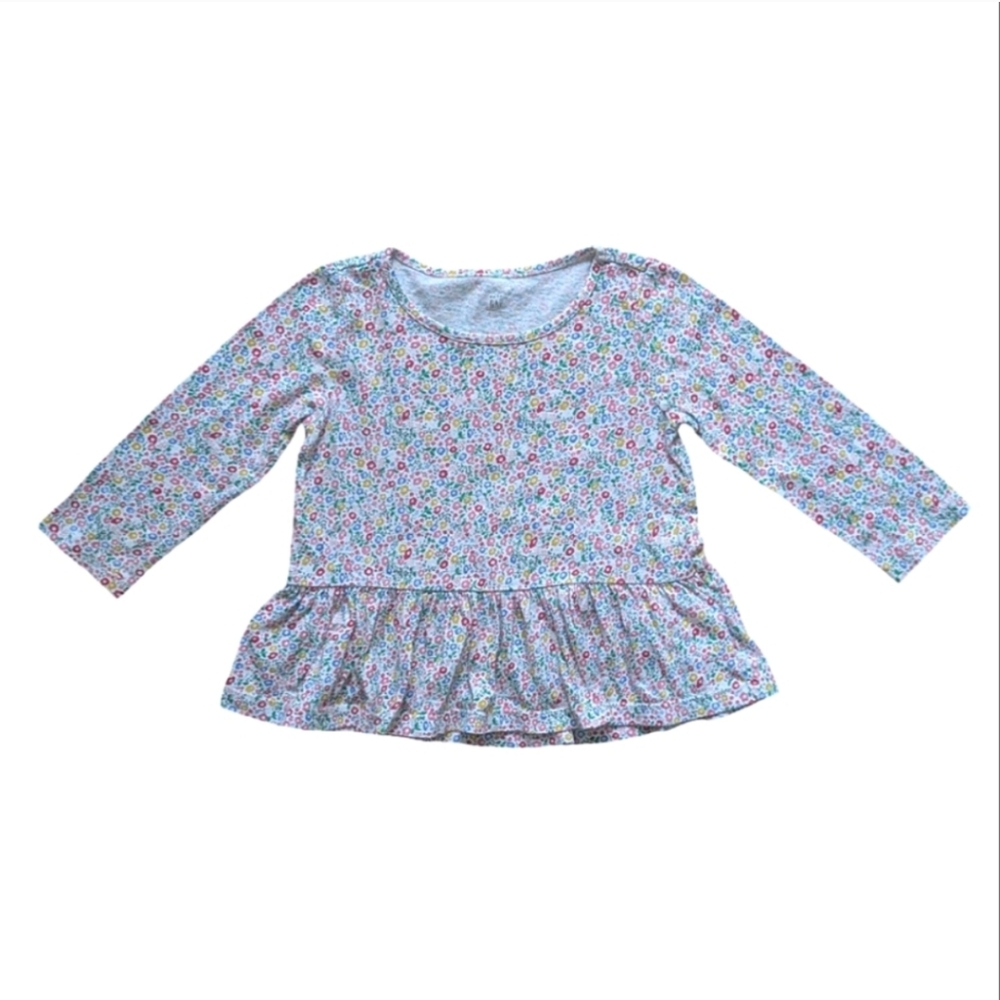 babyGAP Floral Long Sleeve Tee with Ruffle - Size 18-24M